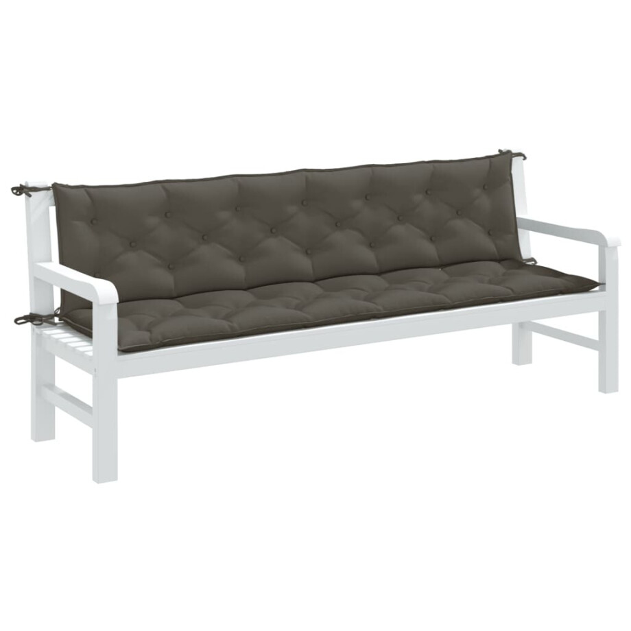 vidaXL Tuinbankkussens 2 st 200x50x7 cm stof gemêleerd donkergrijs vidaXL Tuinbankkussens 2 st 200x50x7 cm stof gemêleerd donkergrijs afbeelding 1