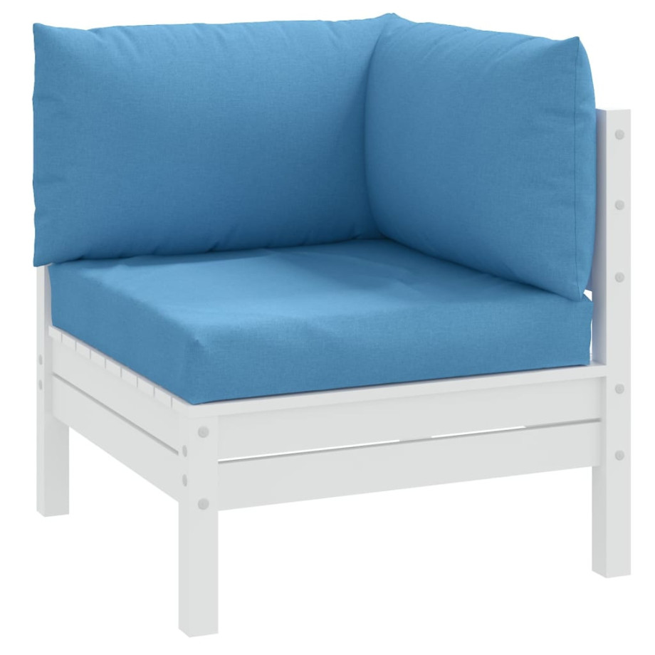 vidaXL Palletkussens 3 st stof gemêleerd blauw afbeelding 1