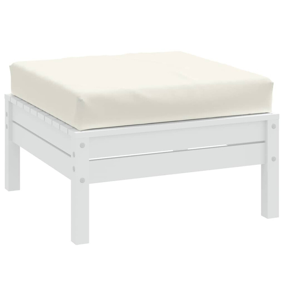 vidaXL Palletkussen 60x60x9,5 cm stof gemêleerd crèmekleurig afbeelding 1