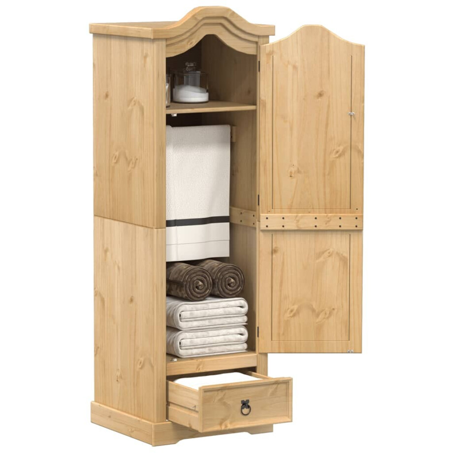 vidaXL Kledingkast Corona 55x52x170 cm massief grenenhout vidaXL Kledingkast Corona 55x52x170 cm massief grenenhout afbeelding 1