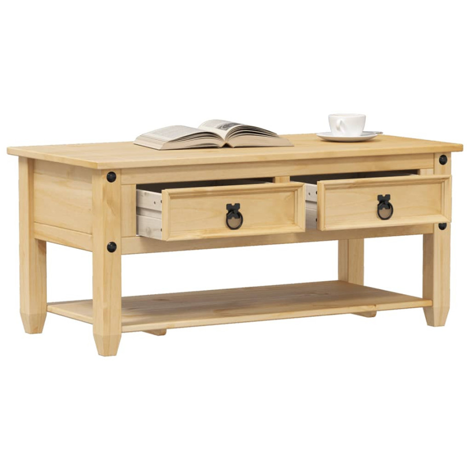 vidaXL Salontafel met lades Corona 100x48x45 cm massief grenenhout afbeelding 1