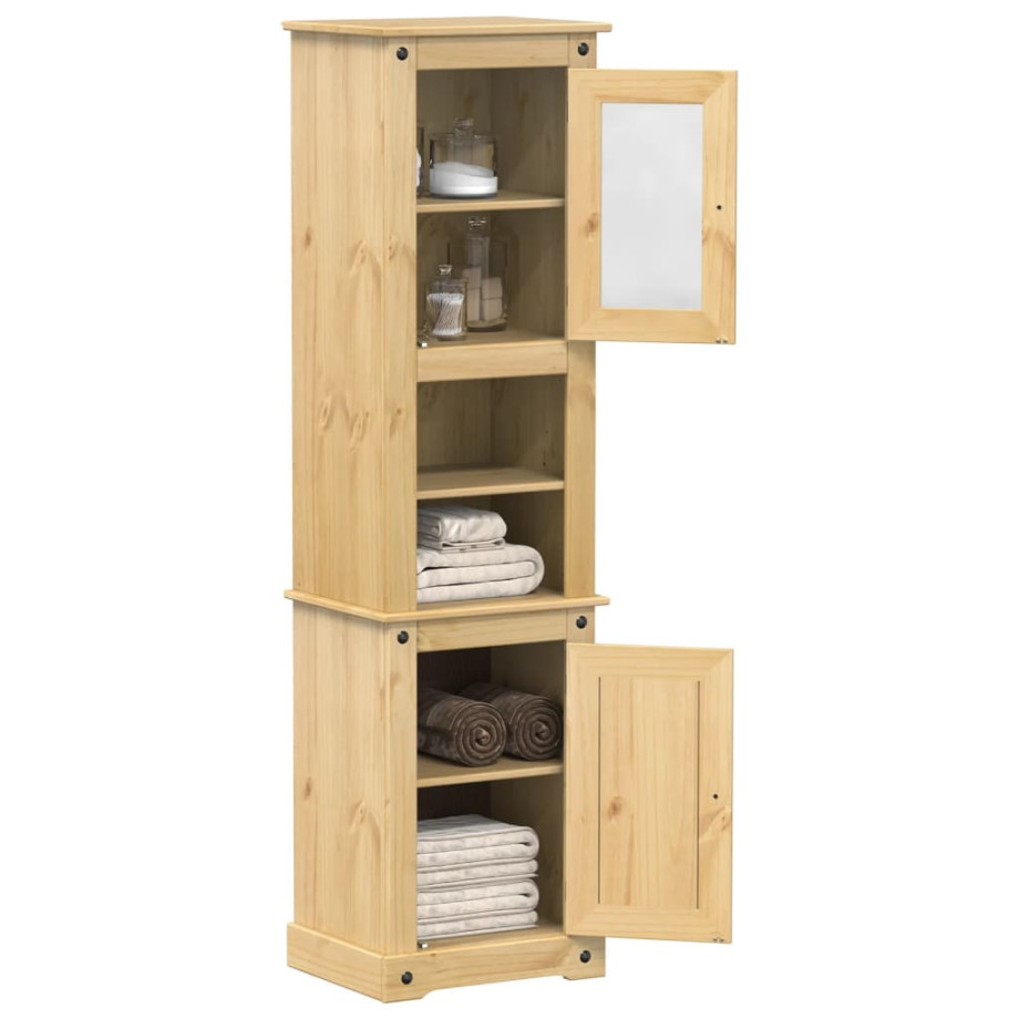 vidaXL Badkamerkast Corona 50x40x185 cm massief grenenhout afbeelding 1