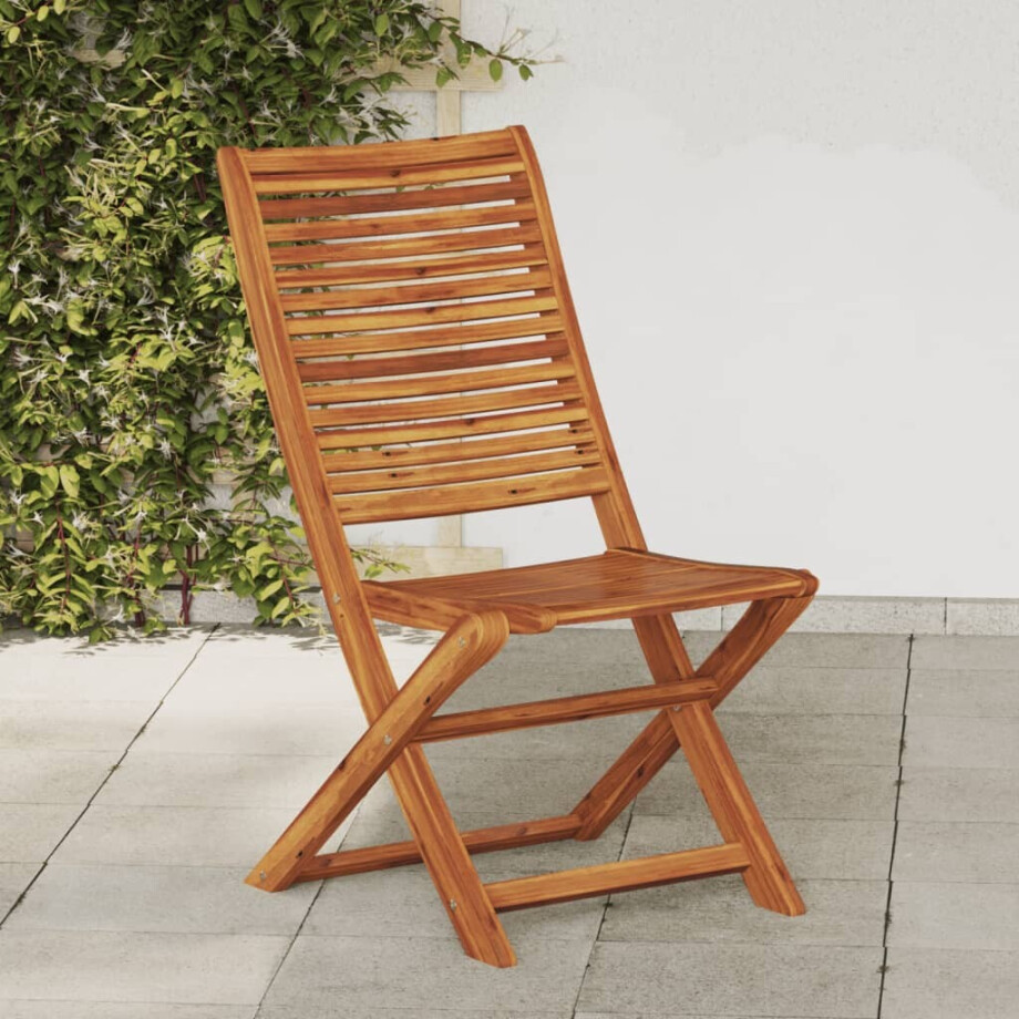 vidaXL Tuinstoelen 4 st inklapbaar massief acaciahout vidaXL Tuinstoelen 4 st inklapbaar massief acaciahout afbeelding 1
