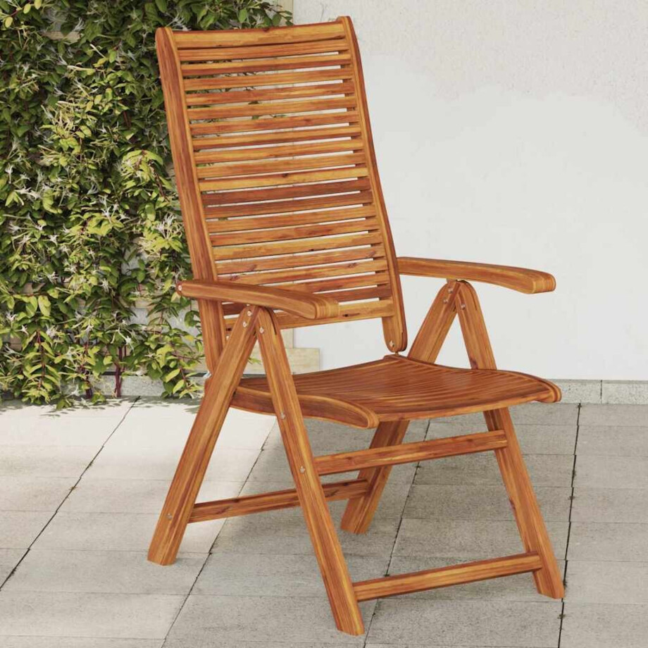 vidaXL Tuinstoelen 2 st inklapbaar verstelbaar massief acaciahout vidaXL Tuinstoelen 2 st inklapbaar verstelbaar massief acaciahout afbeelding 1