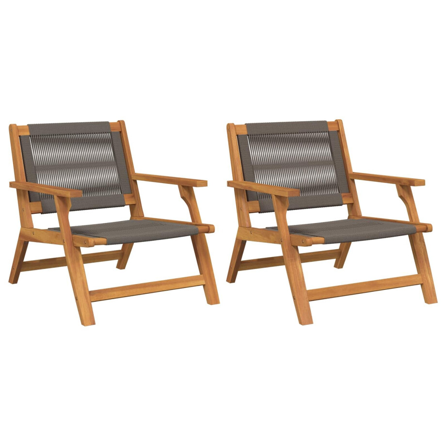 vidaXL Tuinmeubelen 2 pcs Grijs 67 x 78 x 73 cm Massief Acaciahout afbeelding 1