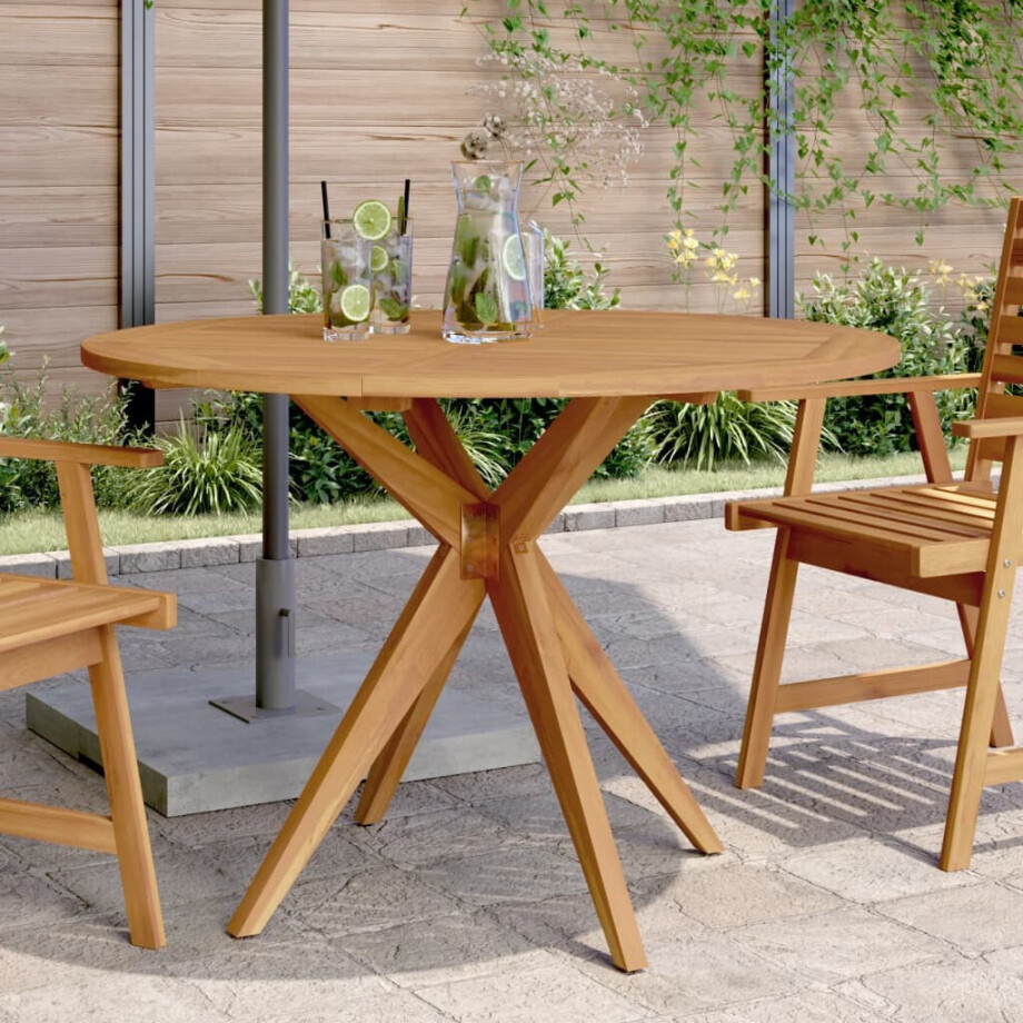 vidaXL Tuintafel rond Ø110x75 cm massief acaciahout vidaXL Tuintafel rond Ø110x75 cm massief acaciahout afbeelding 1