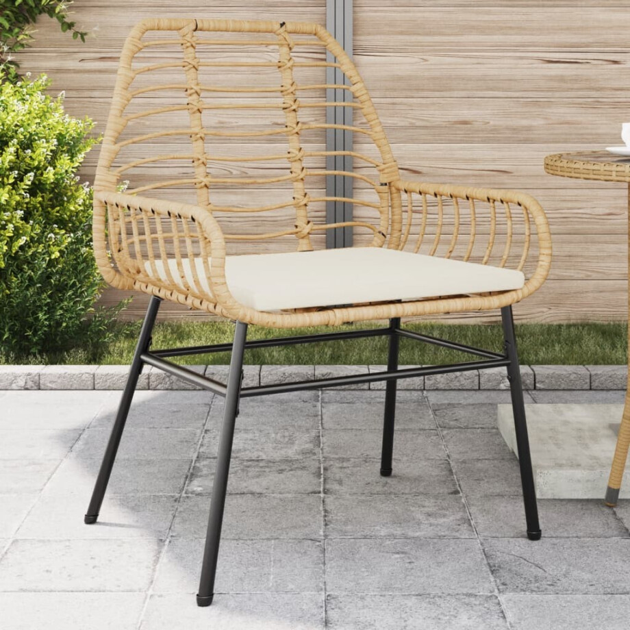 vidaXL Tuinstoelen 2 st met kussens poly rattan bruin afbeelding 1