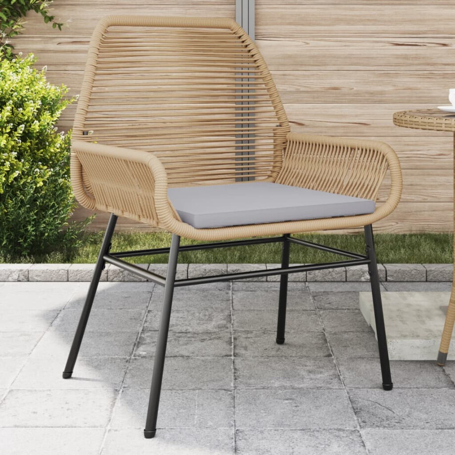vidaXL Tuinstoelen 2 st met kussens poly rattan bruin afbeelding 1