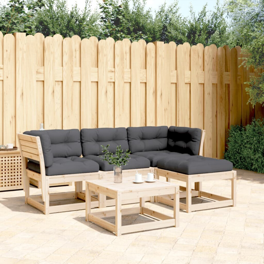 vidaXL 4-delige Loungeset massief grenenhout afbeelding 1