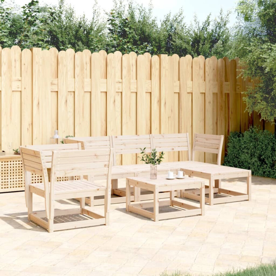 vidaXL 5-delige Loungeset massief grenenhout vidaXL 5-delige Loungeset massief grenenhout afbeelding 1