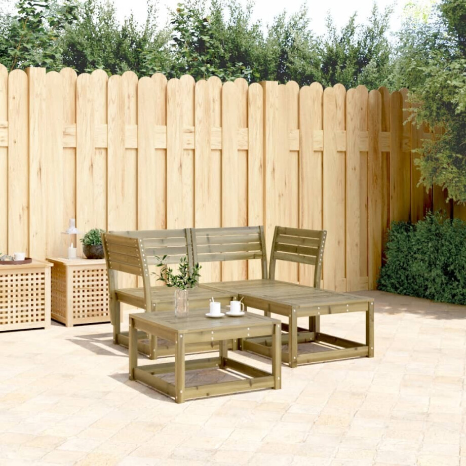 vidaXL 3-delige Loungeset geïmpregneerd grenenhout vidaXL 3-delige Loungeset geïmpregneerd grenenhout afbeelding 1
