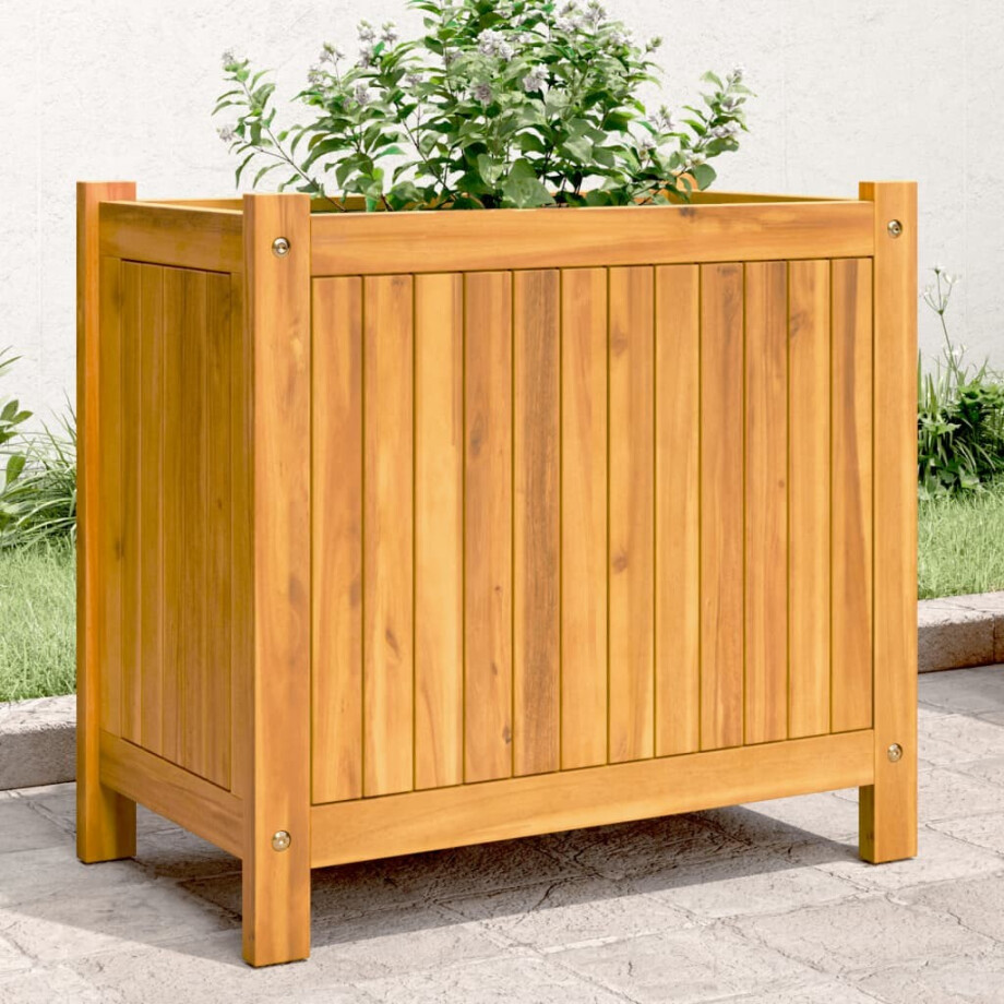 vidaXL Plantenbak met voering 54x31x50 cm massief acaciahout afbeelding 1