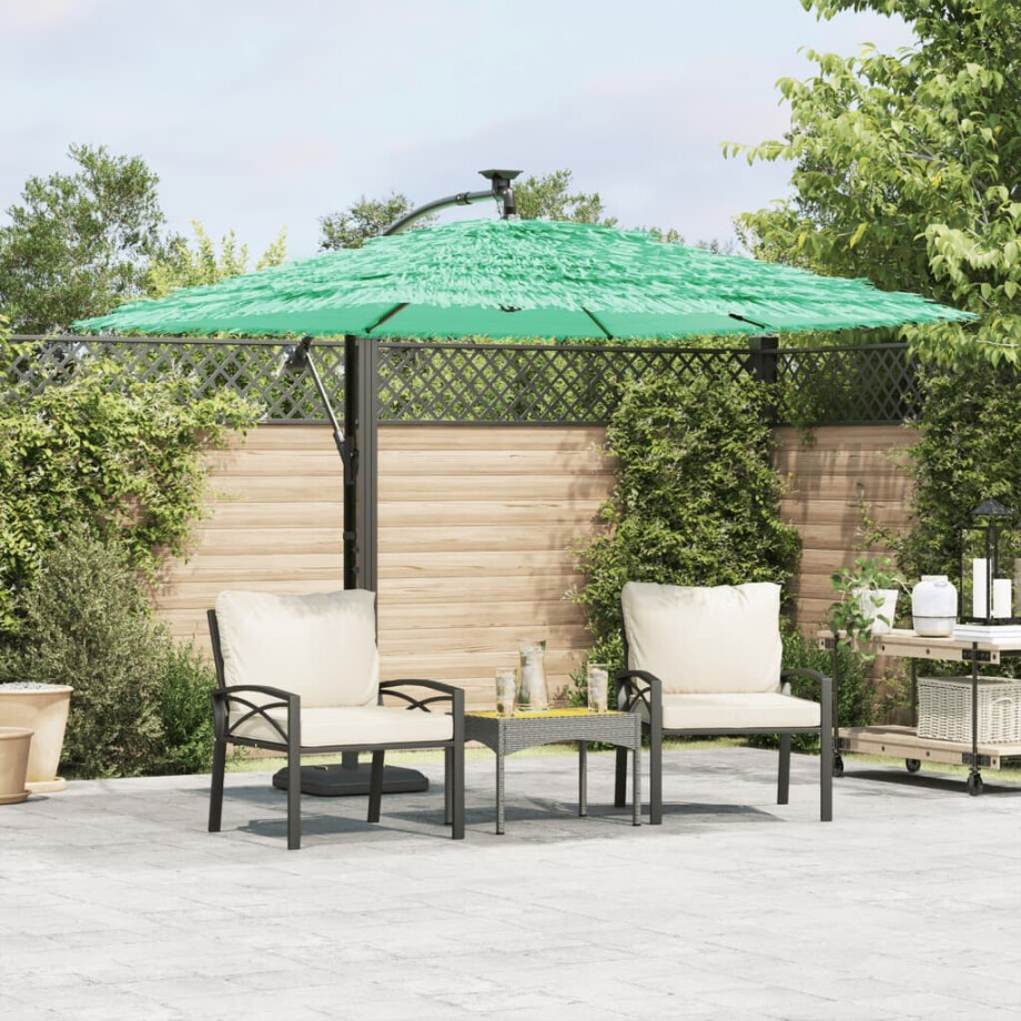 vidaXL Parasol met stalen paal 246x246x230 cm groen afbeelding 1