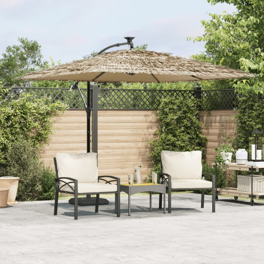vidaXL Parasol met stalen paal 269x269x235 cm bruin afbeelding 1