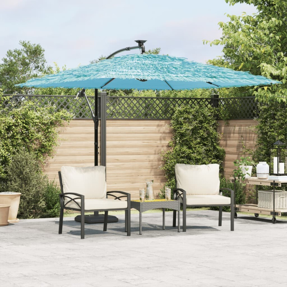 vidaXL Parasol met stalen paal 269x269x235 cm blauw vidaXL Parasol met stalen paal 269x269x235 cm blauw afbeelding 1