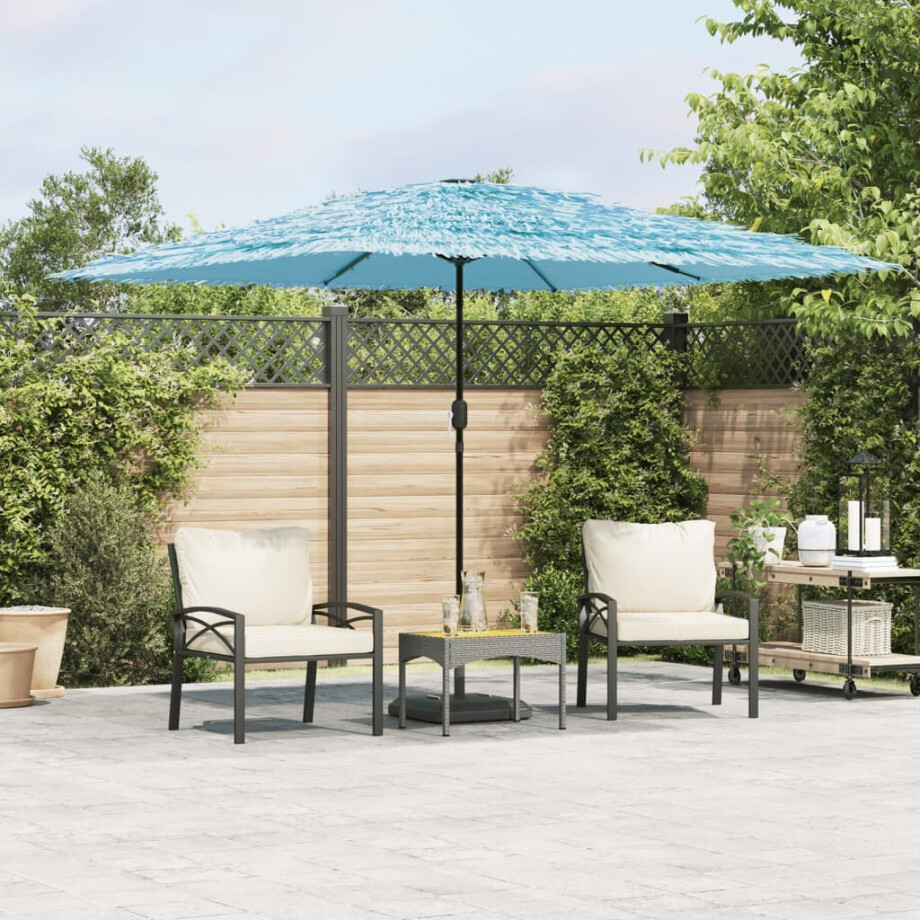 vidaXL Parasol met stalen paal 290x290x238 cm blauw afbeelding 1