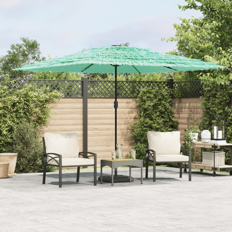 vidaXL Parasol met stalen paal 290x290x238 cm groen afbeelding 1