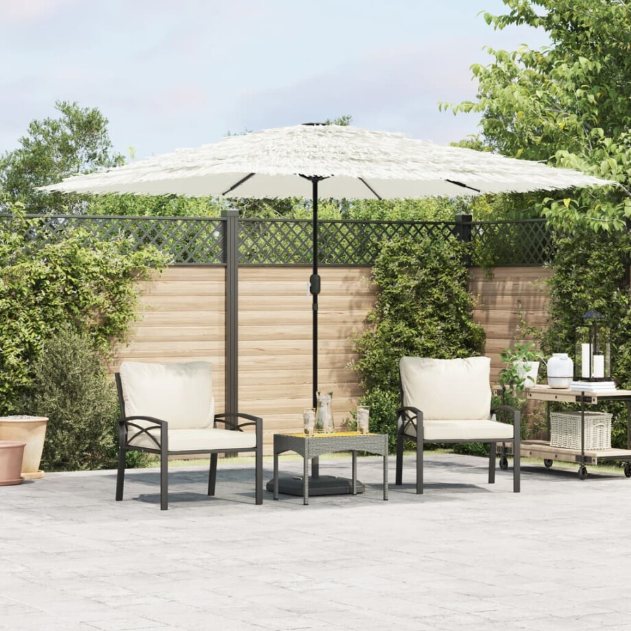 vidaXL Parasol met stalen paal 290x290x238 cm wit afbeelding 1