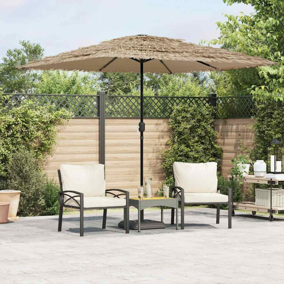 vidaXL Parasol met stalen paal 248x248x248 cm bruin afbeelding 1