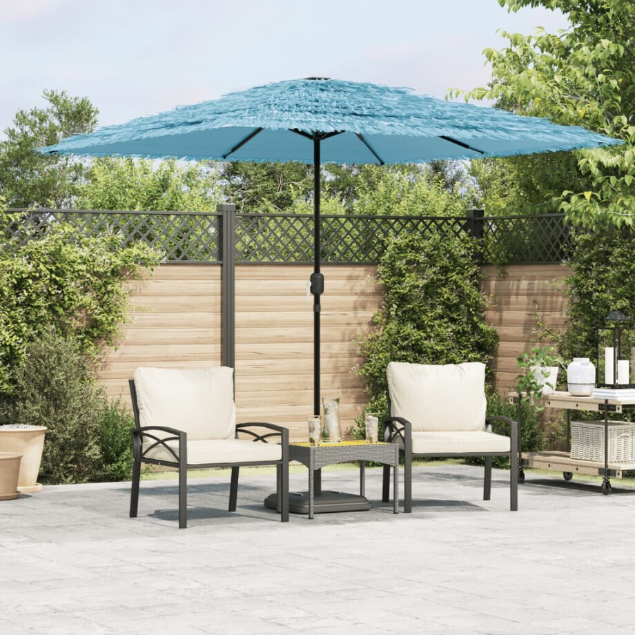 vidaXL Parasol met stalen paal 248x248x248 cm blauw afbeelding 1