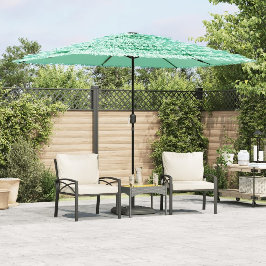vidaXL Parasol met stalen paal 300x200x250 cm groen afbeelding 1