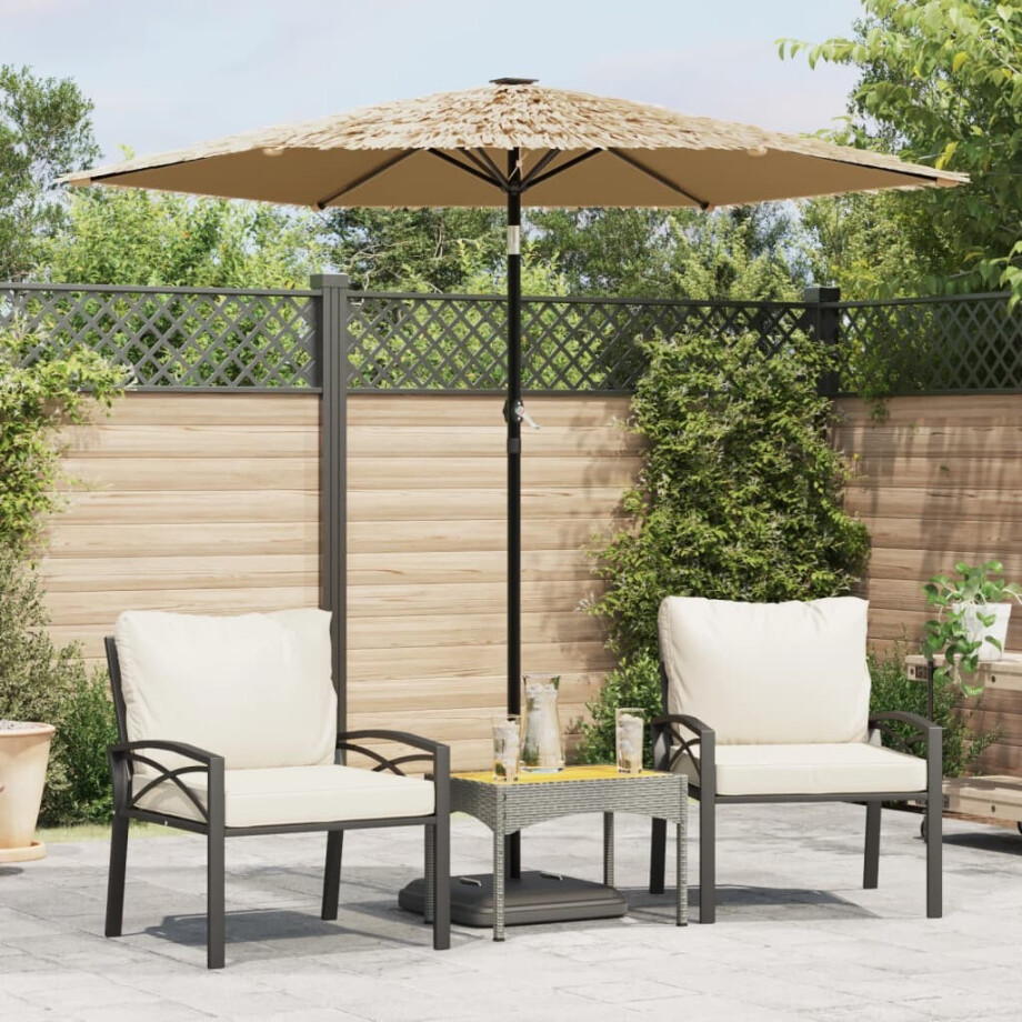 vidaXL Parasol met stalen paal 223x223x213 cm bruin vidaXL Parasol met stalen paal 223x223x213 cm bruin afbeelding 1