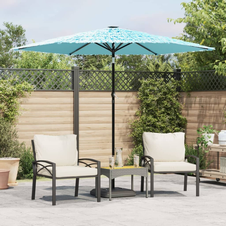 vidaXL Parasol met stalen paal 268x268x226 cm blauw afbeelding 1