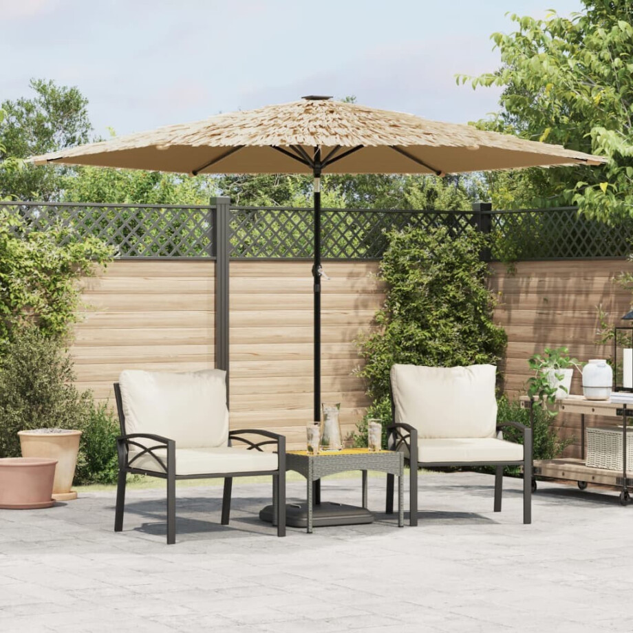 vidaXL Parasol met stalen paal 288x288x225 cm bruin afbeelding 1