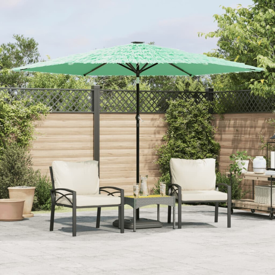 vidaXL Parasol met stalen paal 288x288x225 cm groen afbeelding 1
