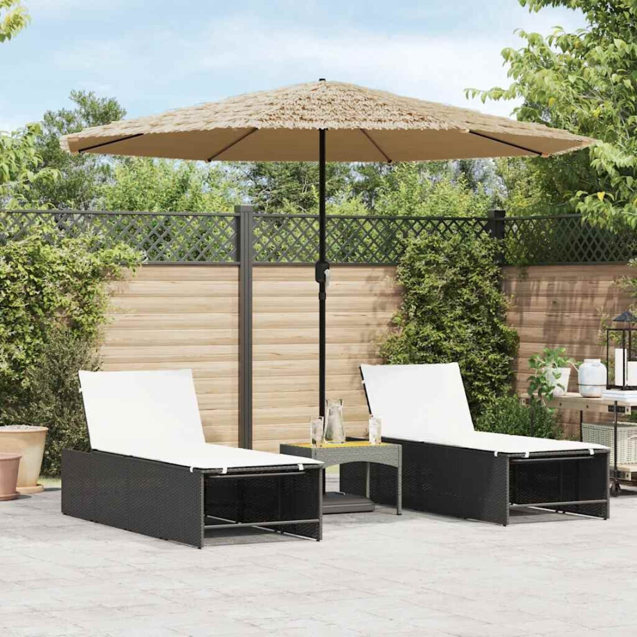 vidaXL Parasol met stalen paal 324x324x247 cm bruin afbeelding 1