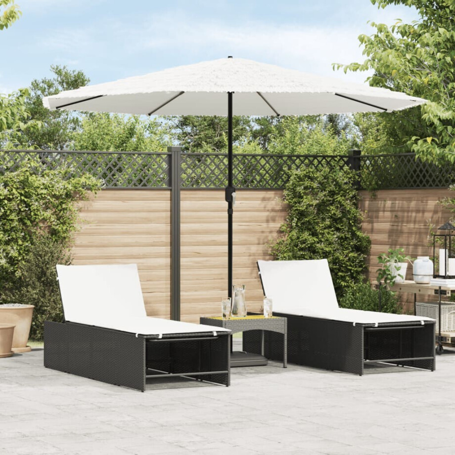 vidaXL Parasol met stalen paal 324x324x247 cm wit afbeelding 1