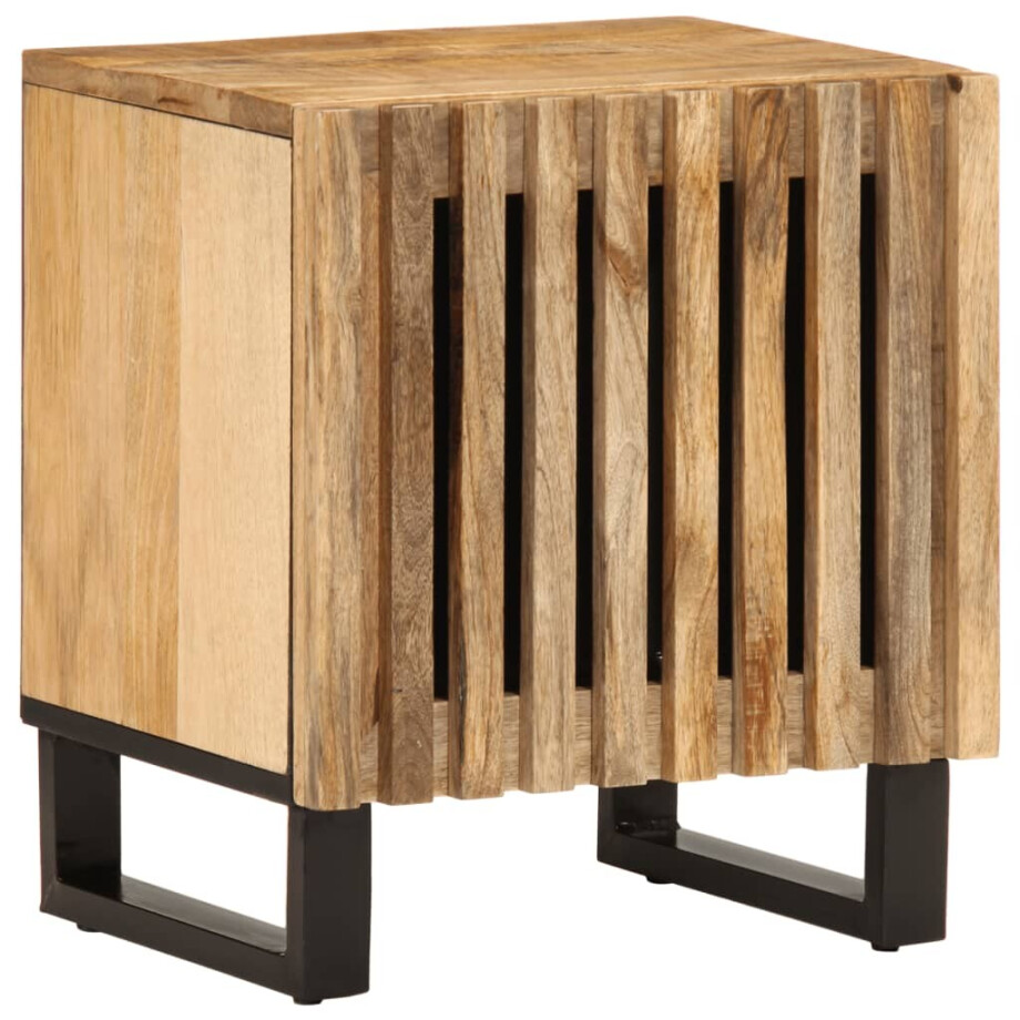 vidaXL Nachtkastje 40x34x46 cm massief ruw mangohout afbeelding 1