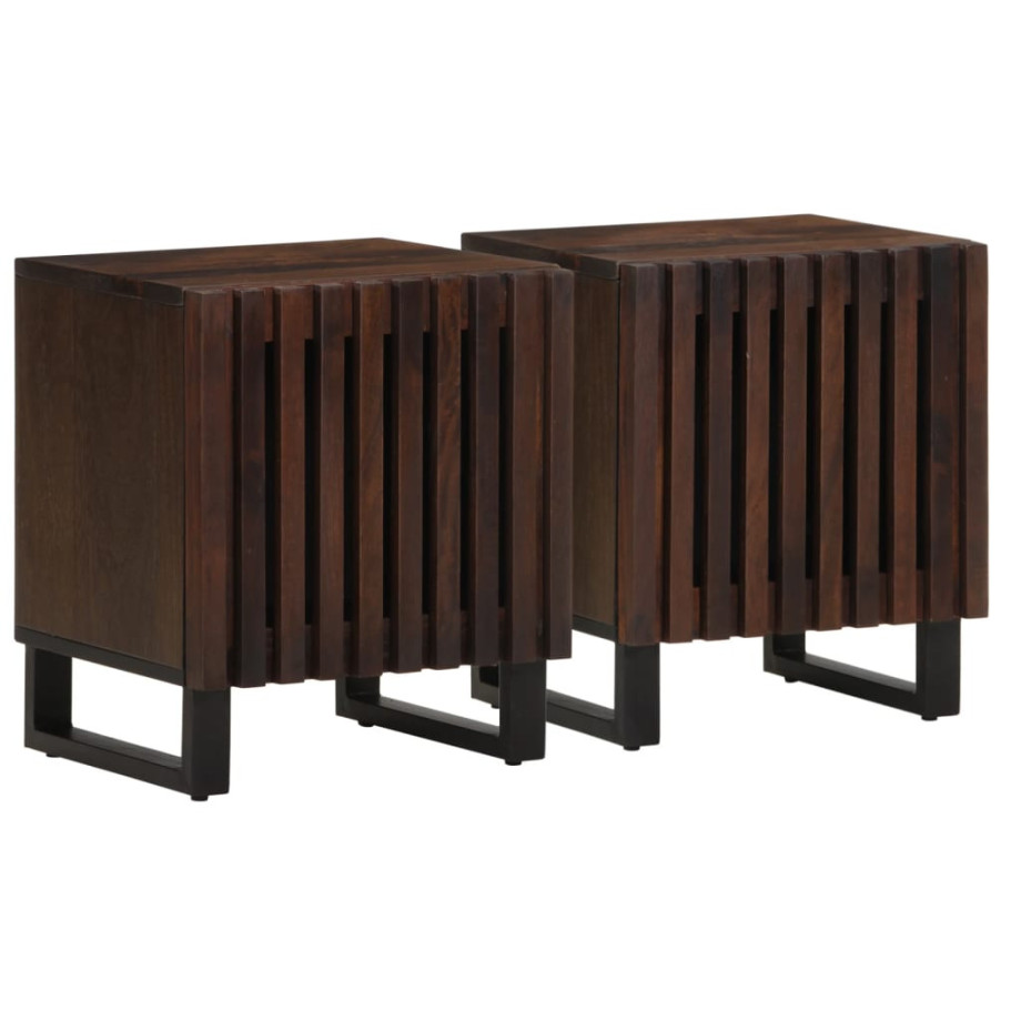 vidaXL Nachtkastjes 2 st 40x34x46 cm massief mangohout afbeelding 1