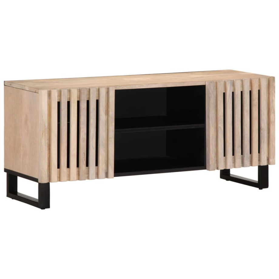 vidaXL Tv-meubel 105x34x46 cm massief mangohout wit afbeelding 1