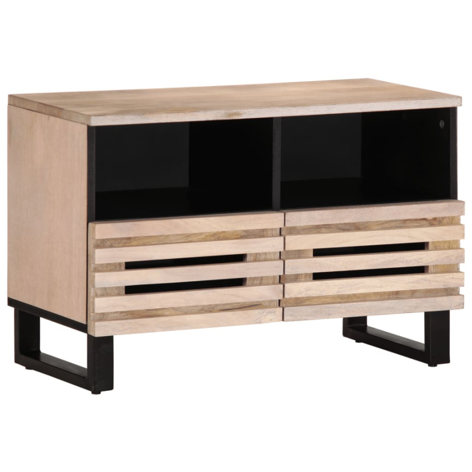 vidaXL Tv-meubel 70x34x46 cm massief mangohout wit afbeelding 1