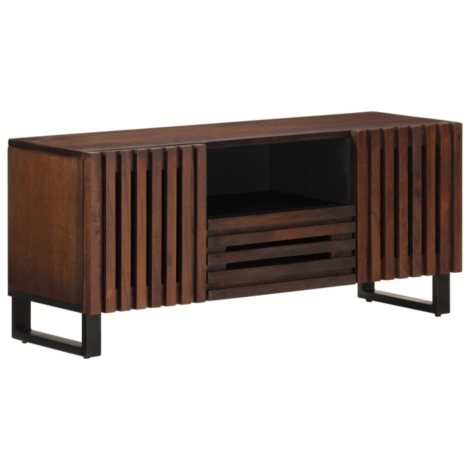 vidaXL Tv-meubel 100x34x46 cm massief mangohout bruin afbeelding 1