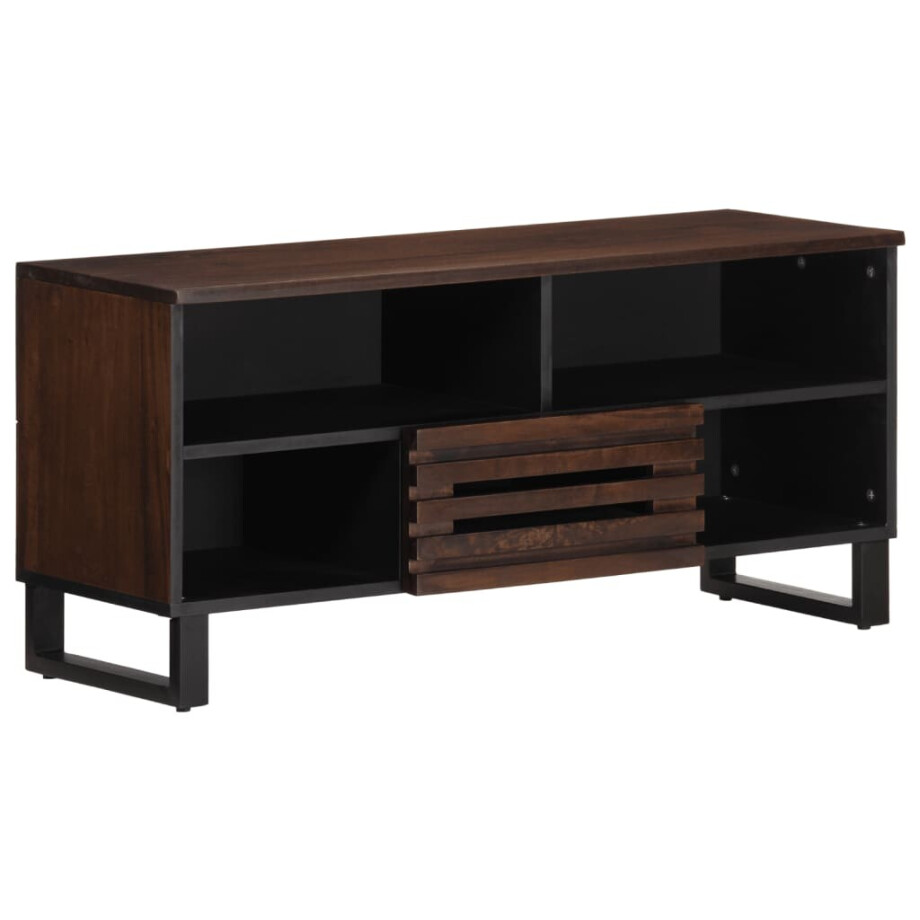 vidaXL Tv-meubel 100x34x46 cm massief mangohout bruin afbeelding 1