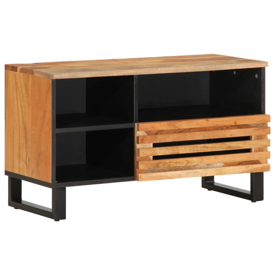 vidaXL Tv-meubel 80x34x46 cm massief acaciahout vidaXL Tv-meubel 80x34x46 cm massief acaciahout afbeelding 1