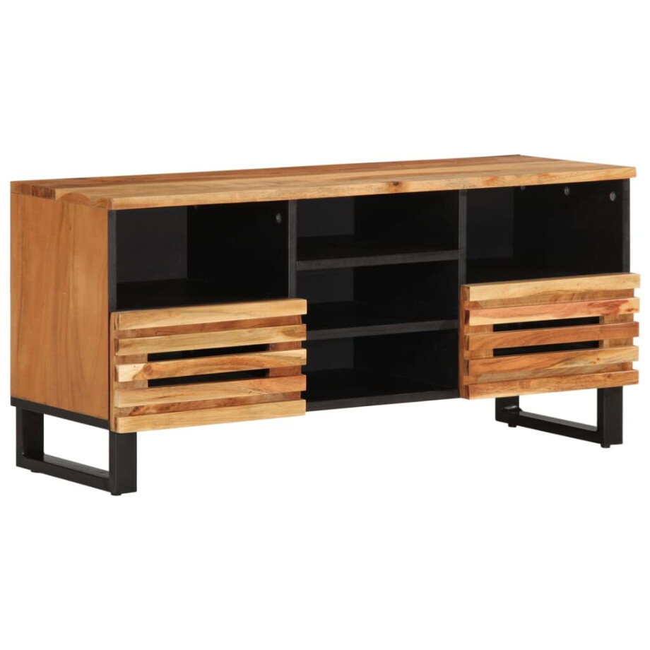 vidaXL Tv-meubel 100x34x46 cm massief acaciahout vidaXL Tv-meubel 100x34x46 cm massief acaciahout afbeelding 1