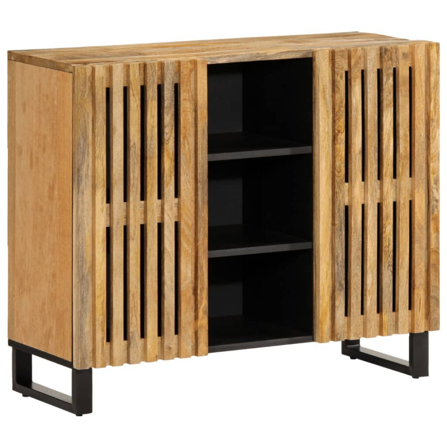 vidaXL Dressoir 90x34x75 cm massief ruw mangohout afbeelding 1