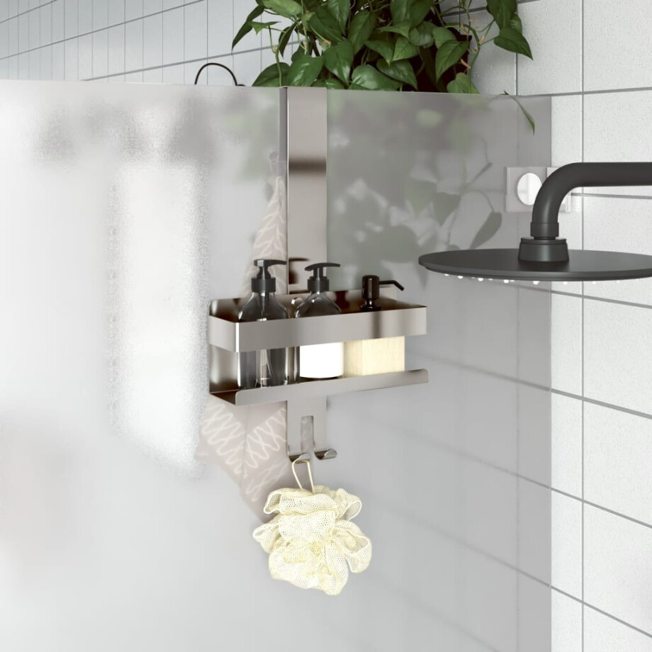 vidaXL Doucherekje hangend geborsteld 304 roestvrij staal afbeelding 1