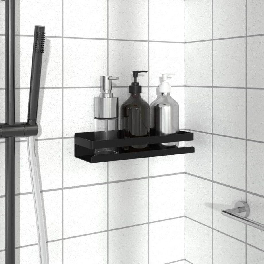 vidaXL Doucherekje 30x10x6 cm geborsteld 304 roestvrij staal matzwart afbeelding 1
