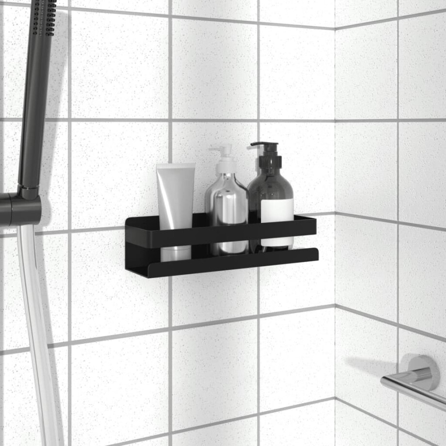 vidaXL Doucherekje 23x6,5x6 cm geborsteld 304 roestvrij staal matzwart afbeelding 1