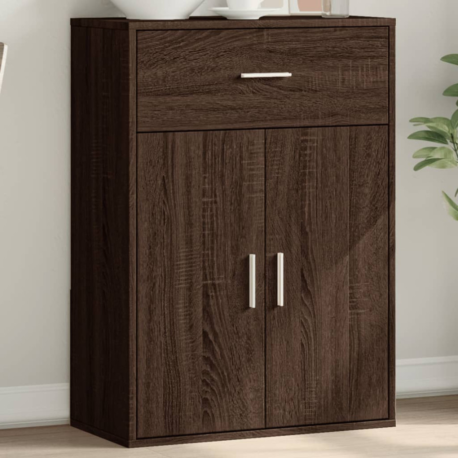 vidaXL Dressoir 60x30x84 cm bewerkt hout bruin eikenkleur afbeelding 1