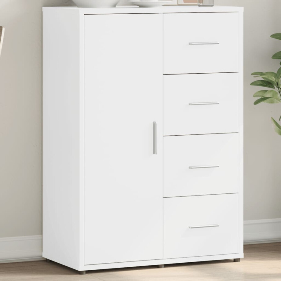 vidaXL Dressoir 60x31x84 cm bewerkt hout wit afbeelding 1