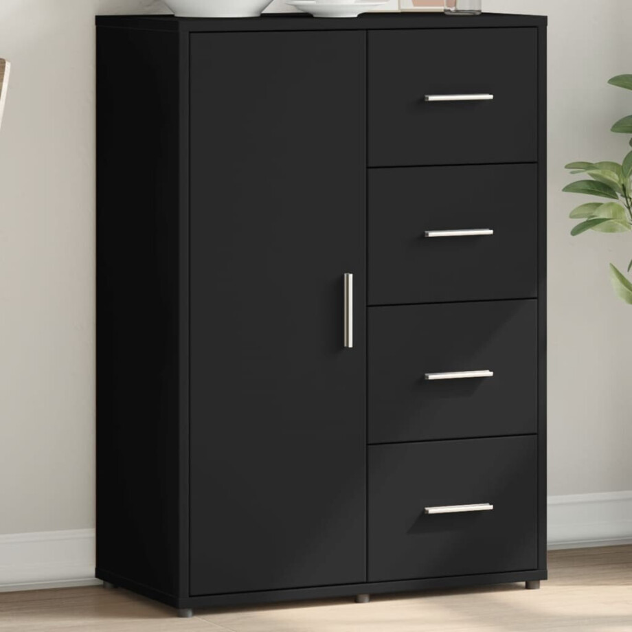 vidaXL Dressoir 60x31x84 cm bewerkt hout zwart afbeelding 1