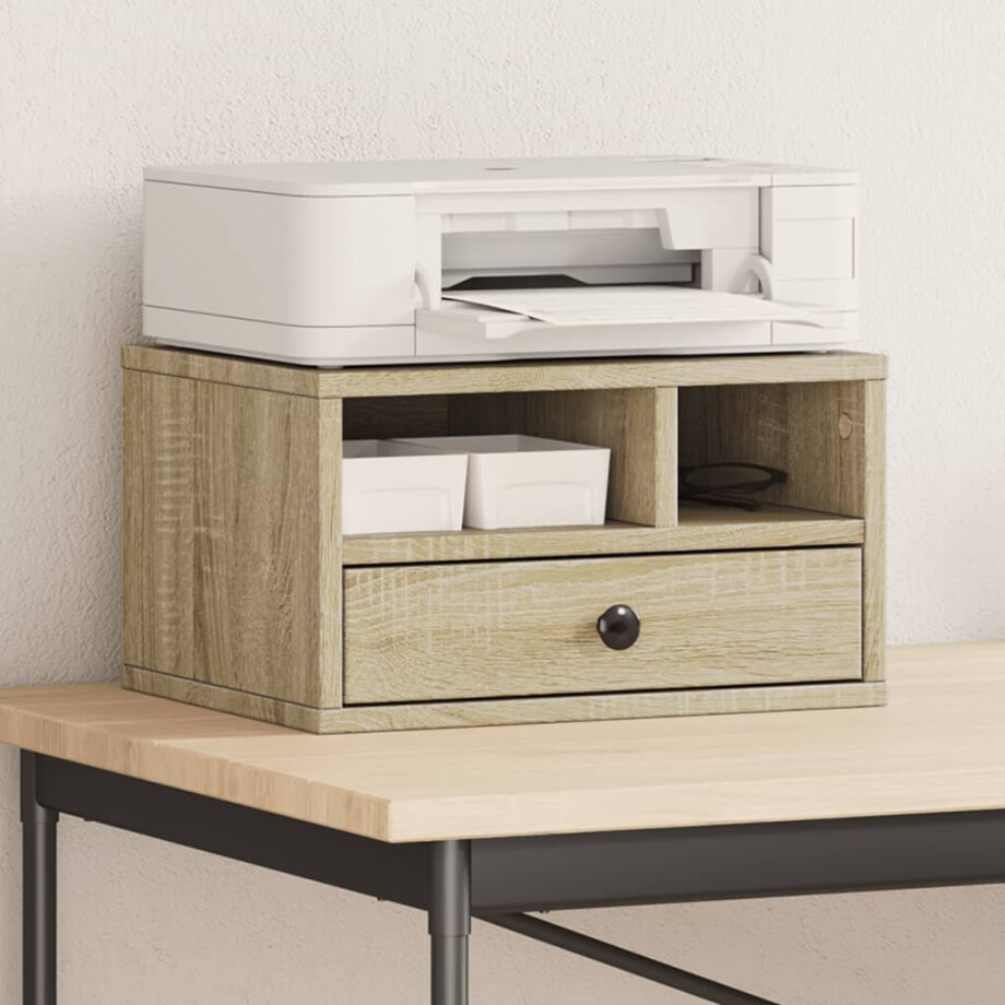 vidaXL Printerkastje 40x32x22,5 cm bewerkt hout sonoma eikenkleurig afbeelding 1