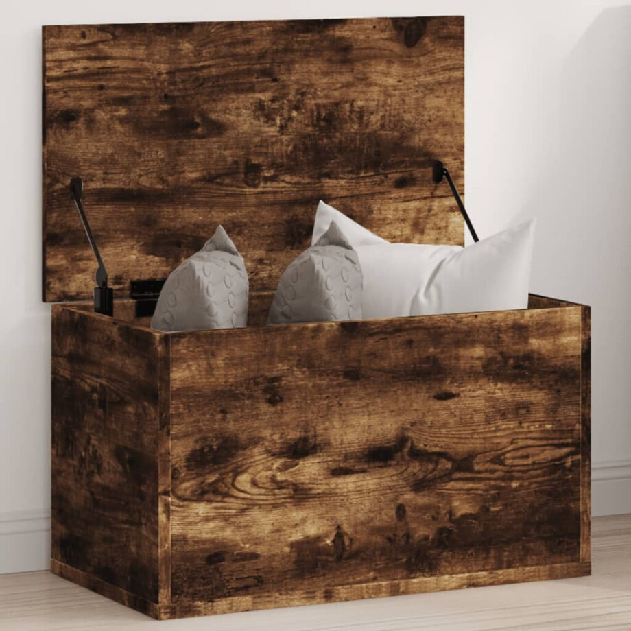 vidaXL Opbergbox 60x35x35 cm bewerkt hout gerookt eikenkleurig vidaXL Opbergbox 60x35x35 cm bewerkt hout gerookt eikenkleurig afbeelding 1