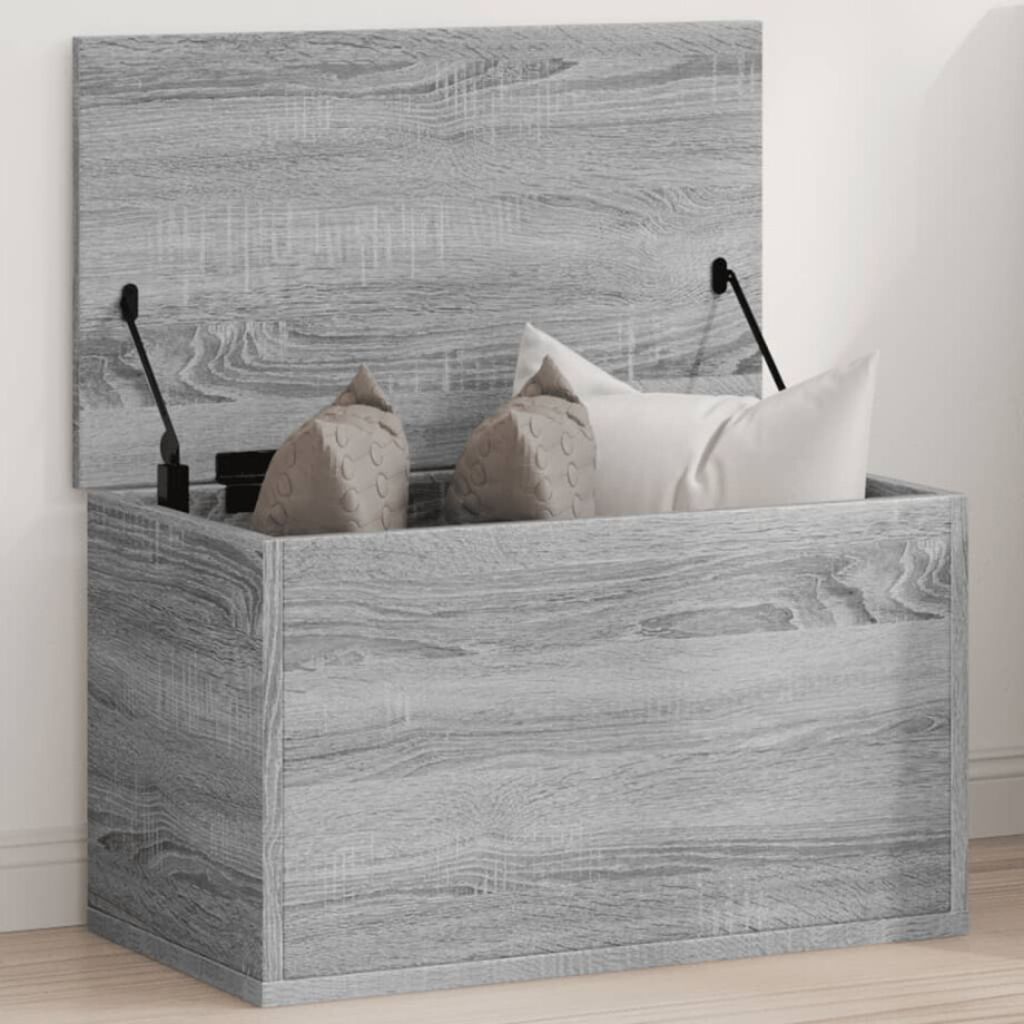 vidaXL Opbergbox 60x35x35 cm bewerkt hout grijs sonoma eikenkleurig afbeelding 1
