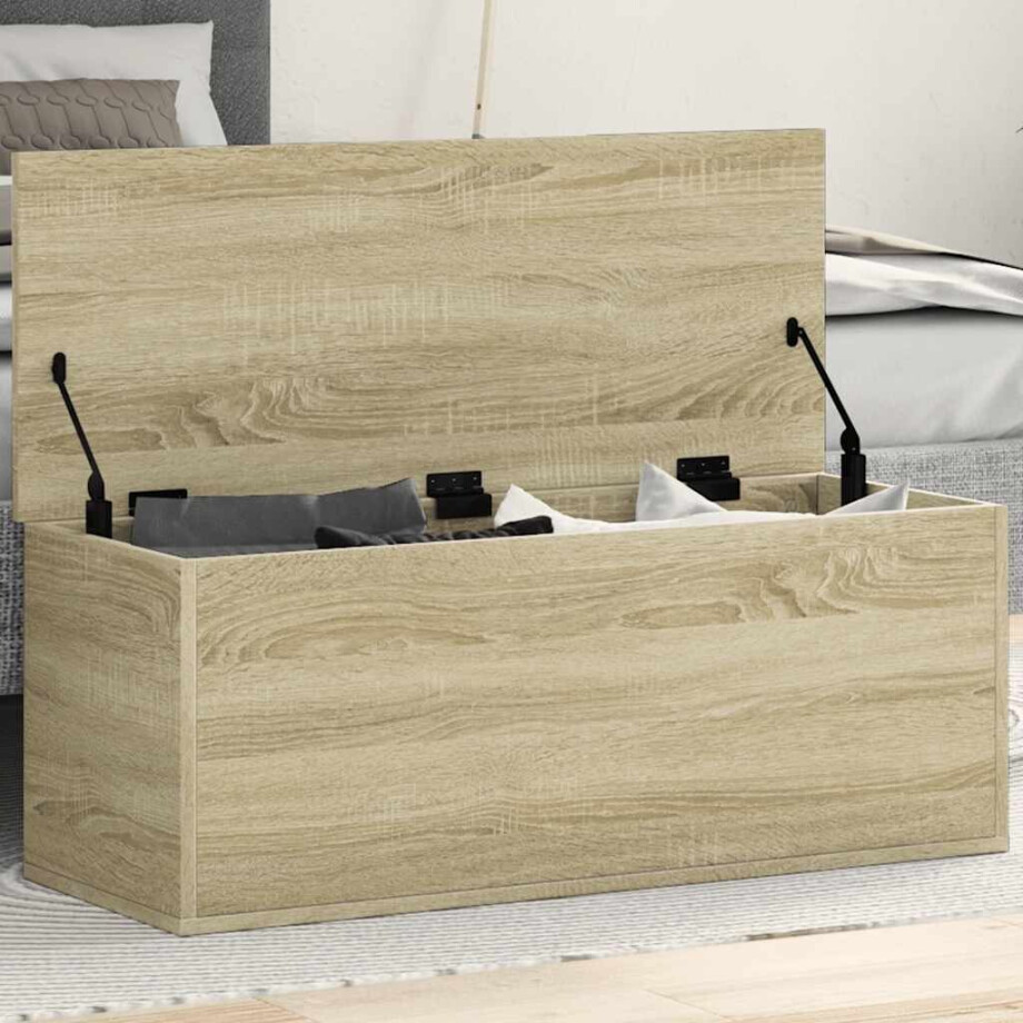 vidaXL Opbergbox 90x35x35 cm bewerkt hout sonoma eikenkleurig afbeelding 1